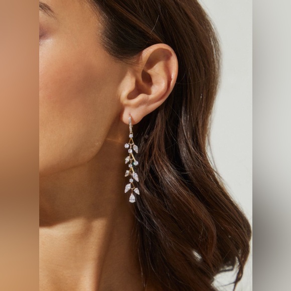 Nadri Jewelry - NWOT Nadri Gold Mixed Shape Cubic Zirconia Branches Olivia Drop Earrings